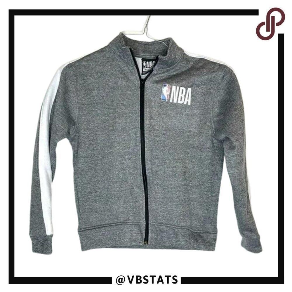 Boys NBA Medium Gray Full Zip Jacket‎